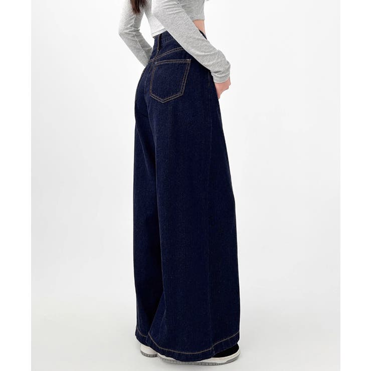 ワイドデニムパンツ 裏起毛 レディース冬 | Miniministore | 詳細画像14 