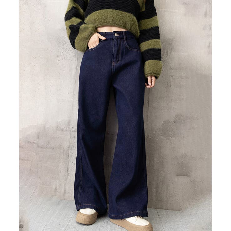 ワイドデニムパンツ 裏起毛 レディース冬 | Miniministore | 詳細画像15 