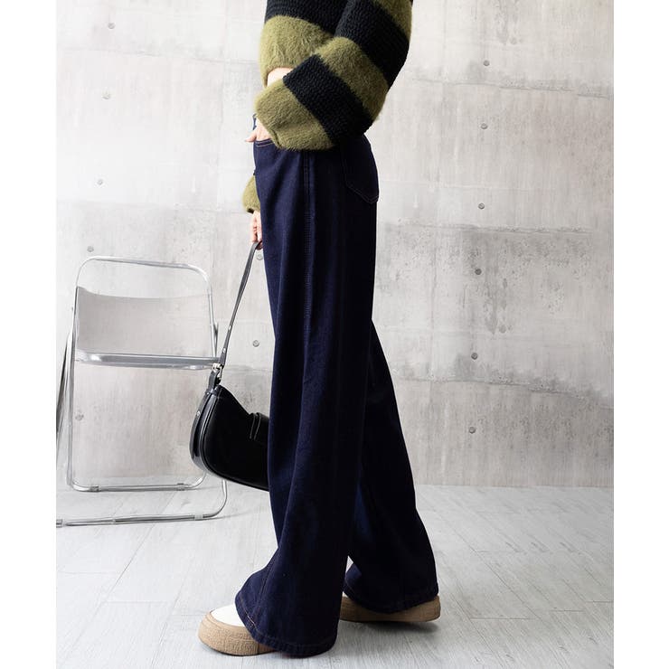 ワイドデニムパンツ 裏起毛 レディース冬 | Miniministore | 詳細画像16 