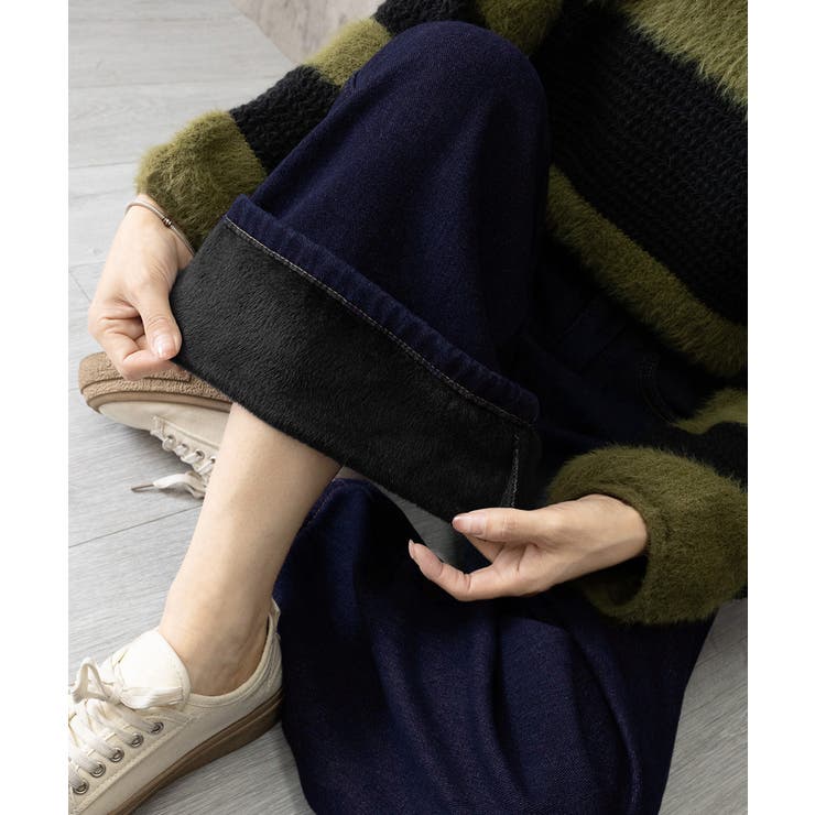 ワイドデニムパンツ 裏起毛 レディース冬 | Miniministore | 詳細画像18 