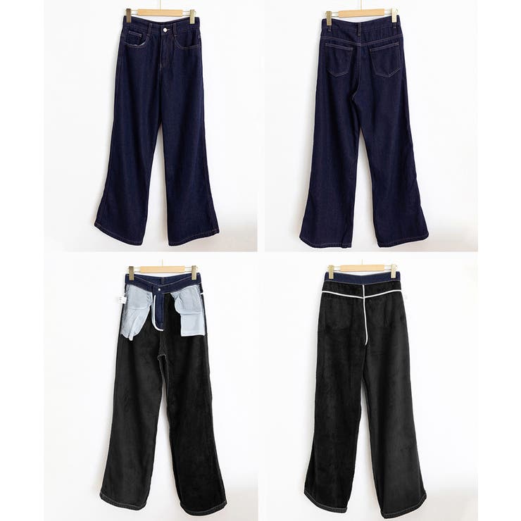 ワイドデニムパンツ 裏起毛 レディース冬 | Miniministore | 詳細画像19 