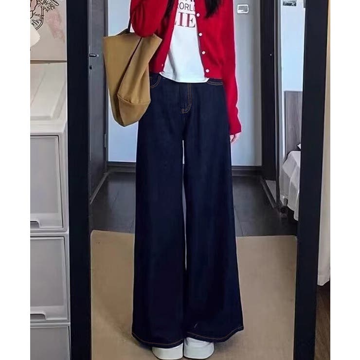 ワイドデニムパンツ 裏起毛 レディース冬 | Miniministore | 詳細画像3 