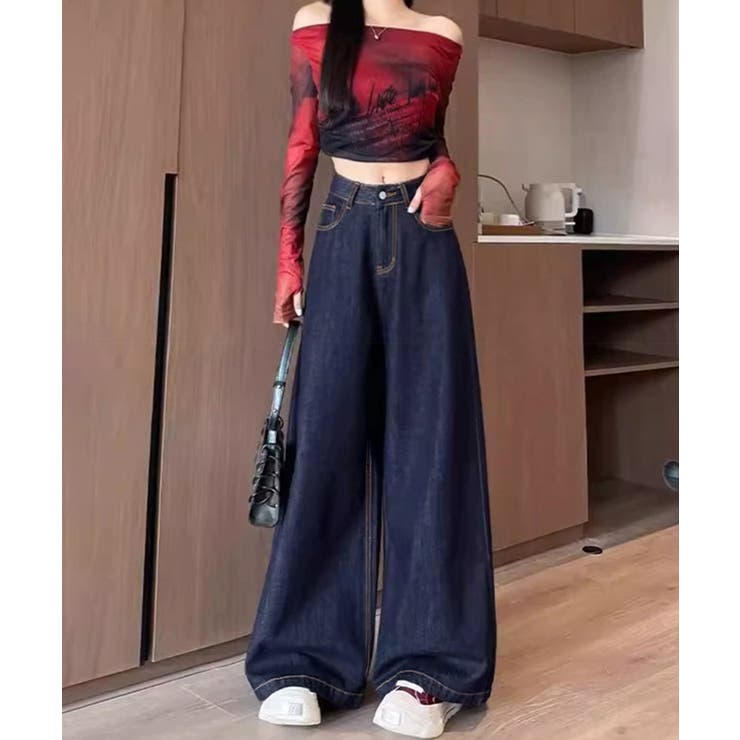 ワイドデニムパンツ 裏起毛 レディース冬 | Miniministore | 詳細画像4 