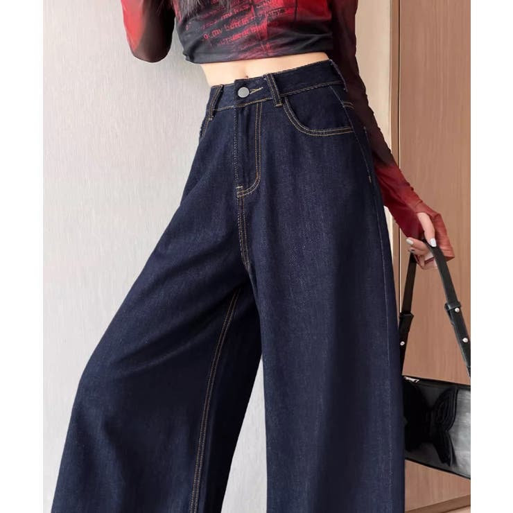 ワイドデニムパンツ 裏起毛 レディース冬 | Miniministore | 詳細画像5 