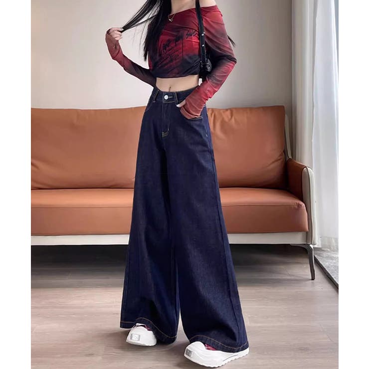 ワイドデニムパンツ 裏起毛 レディース冬 | Miniministore | 詳細画像6 