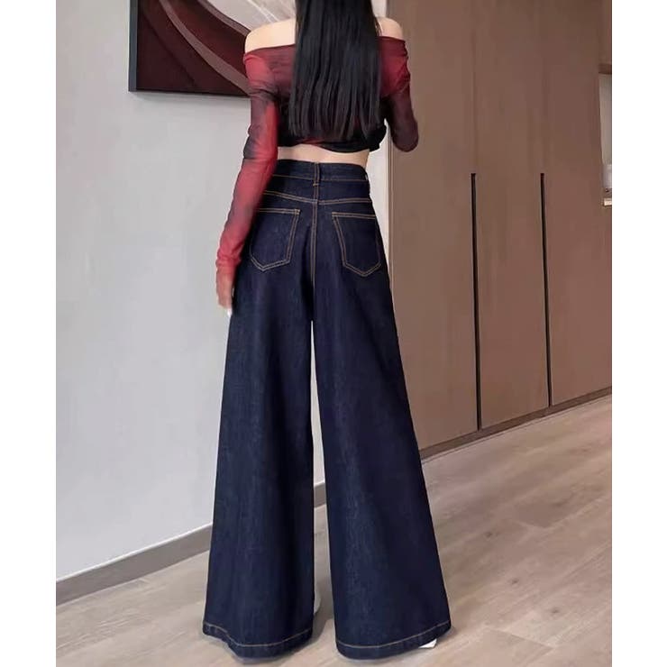 ワイドデニムパンツ 裏起毛 レディース冬 | Miniministore | 詳細画像7 