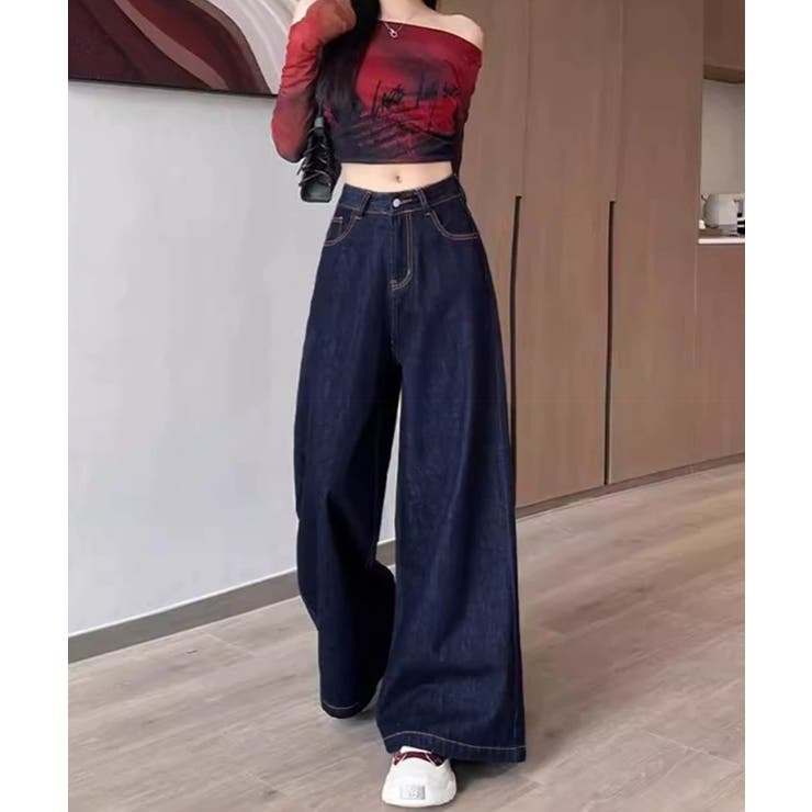 ワイドデニムパンツ 裏起毛 レディース冬 | Miniministore | 詳細画像8 