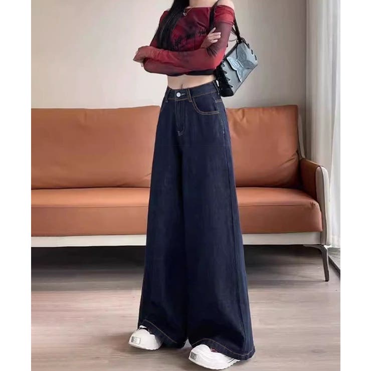 ワイドデニムパンツ 裏起毛 レディース冬 | Miniministore | 詳細画像9 