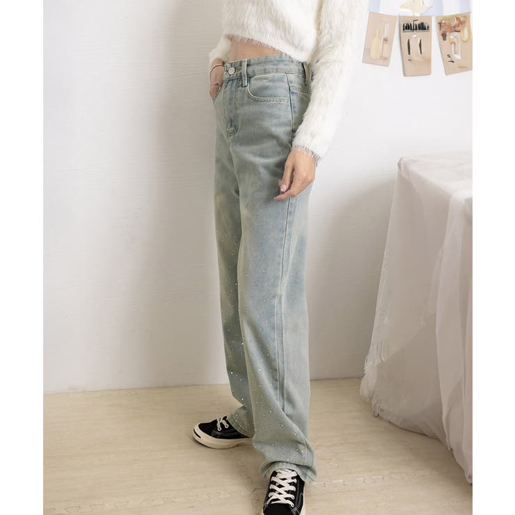 ラインストーン デニムパンツ レディース | Miniministore | 詳細画像15 