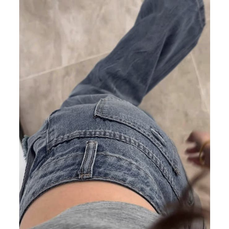 ダメージデニムパンツ ワイドレッグデニム | Miniministore | 詳細画像14 