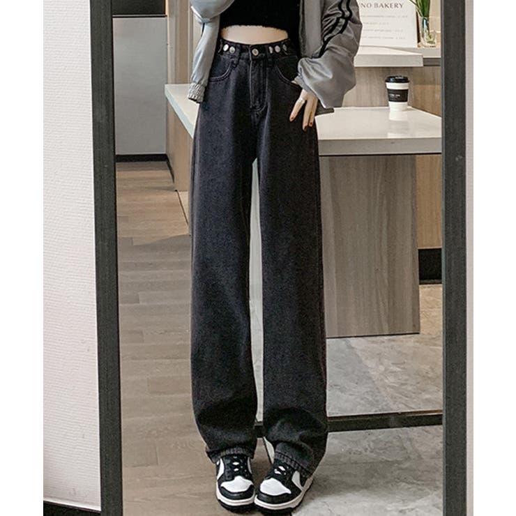 裏起毛デニムパンツウエスト調節ボタン付き | Miniministore | 詳細画像10 