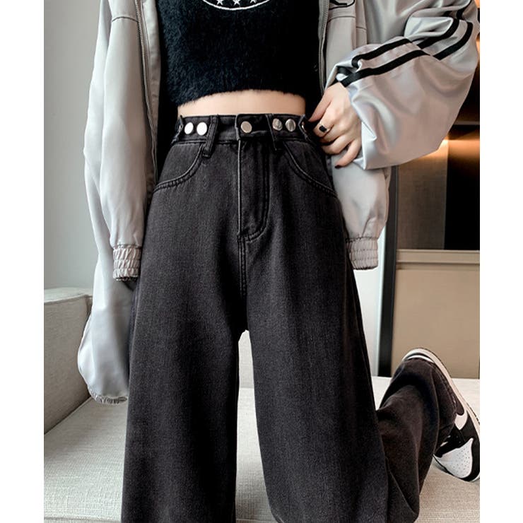 裏起毛デニムパンツウエスト調節ボタン付き | Miniministore | 詳細画像11 