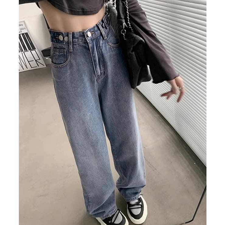 裏起毛デニムパンツウエスト調節ボタン付き | Miniministore | 詳細画像14 