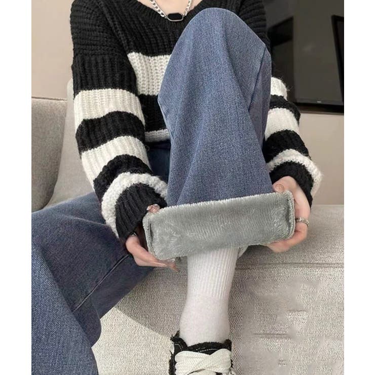 裏起毛デニムパンツウエスト調節ボタン付き | Miniministore | 詳細画像16 