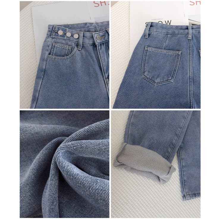 裏起毛デニムパンツウエスト調節ボタン付き | Miniministore | 詳細画像30 