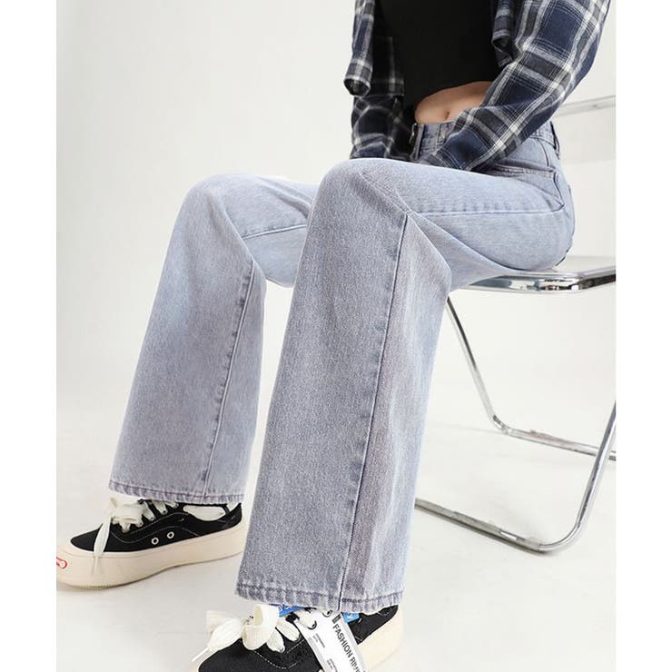 裏起毛デニムパンツウエスト調節ボタン付き | Miniministore | 詳細画像4 