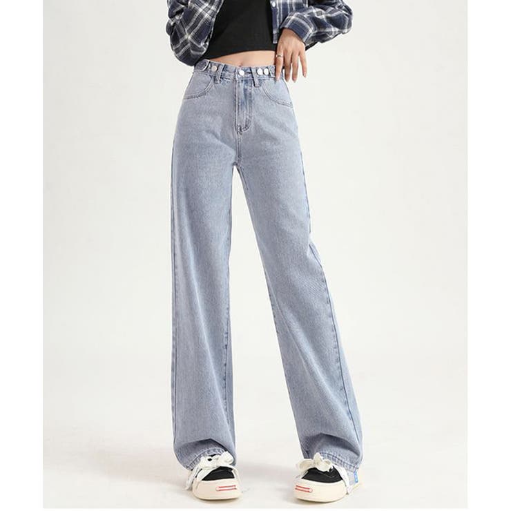 裏起毛デニムパンツウエスト調節ボタン付き | Miniministore | 詳細画像5 