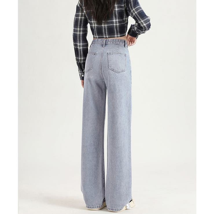 裏起毛デニムパンツウエスト調節ボタン付き | Miniministore | 詳細画像6 