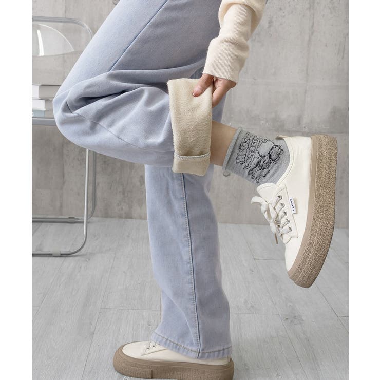 裏起毛デニムパンツウエスト調節ボタン付き | Miniministore | 詳細画像7 