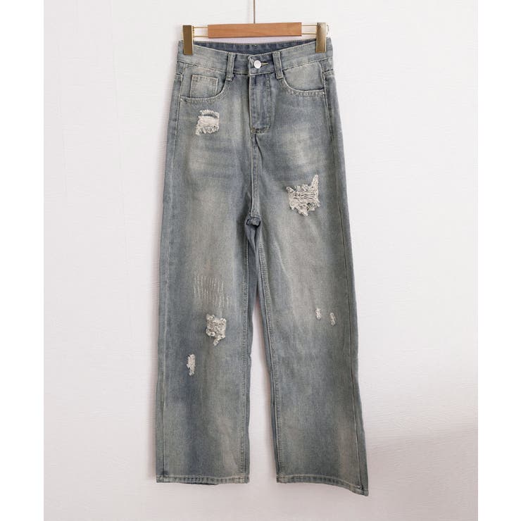 ダメージデニムパンツ レディースジーンズ | Miniministore | 詳細画像14 