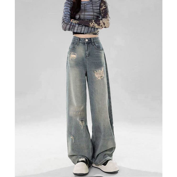 ダメージデニムパンツ レディースジーンズ | Miniministore | 詳細画像6 