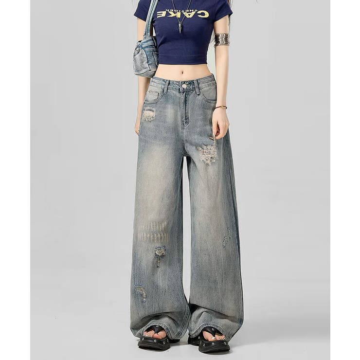 ダメージデニムパンツ レディースジーンズ | Miniministore | 詳細画像9 