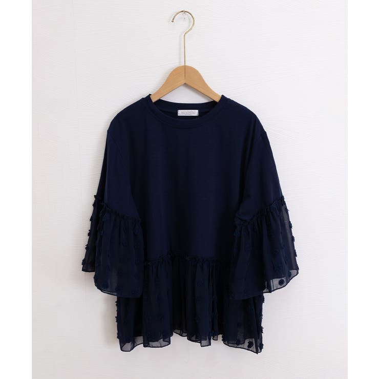 シアードット切替ペプラムブラウスフレア袖 | Miniministore | 詳細画像24 