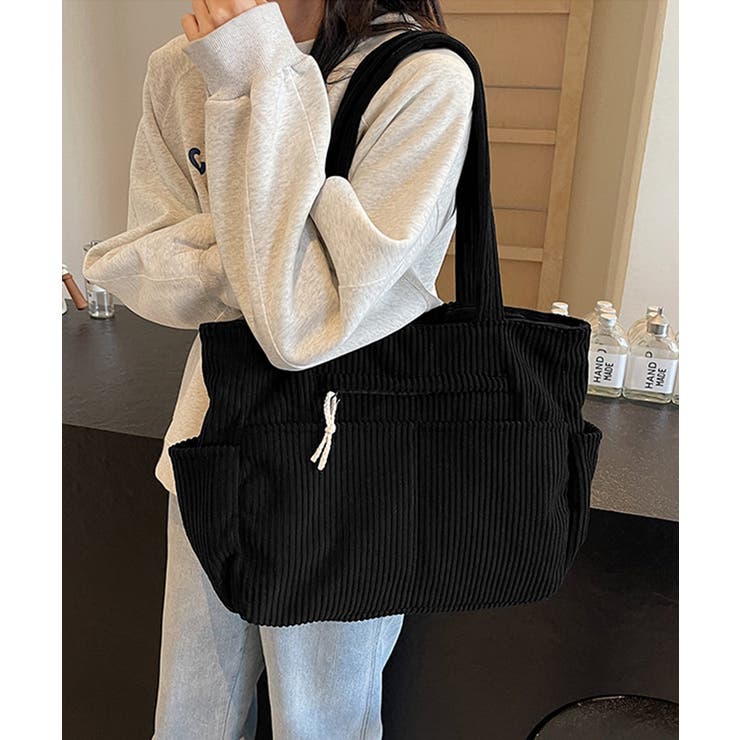 コーデュロイ トートバッグ 大容量カバン | Miniministore | 詳細画像4 