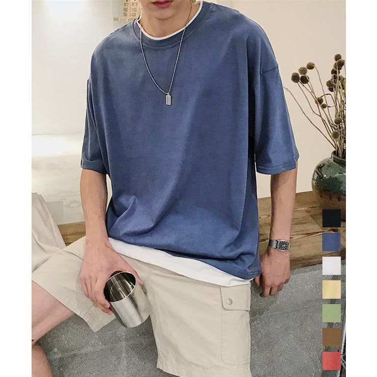 レイヤード風tシャツ メンズクルーネック[品番:II000011739 レイヤード風tシャツ メンズクルーネック[品番:II000011739