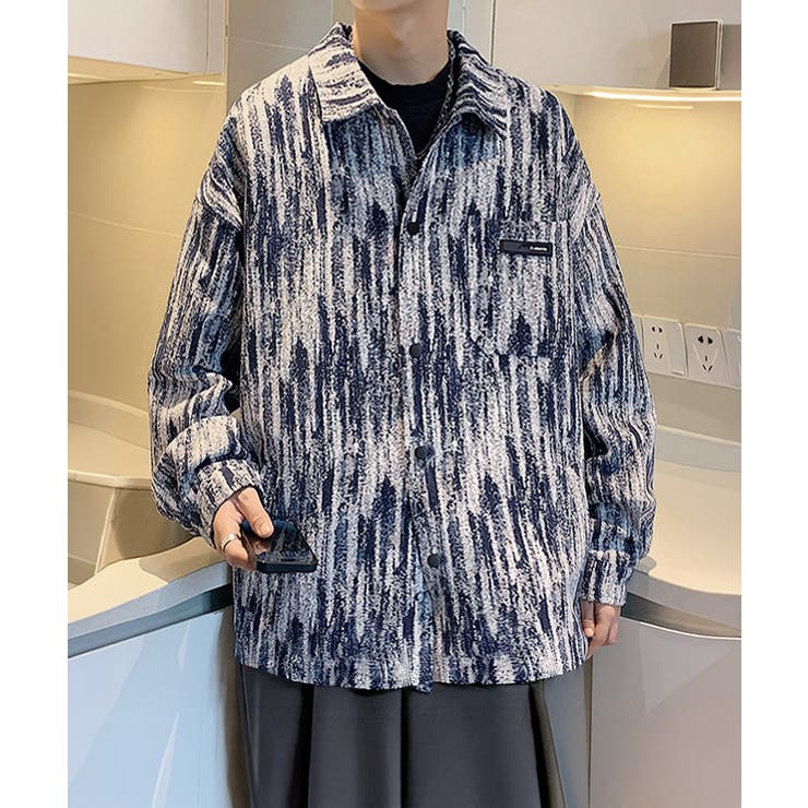メンズ総柄シャツジャケットオーバーサイズ | AsaAura | 詳細画像10 