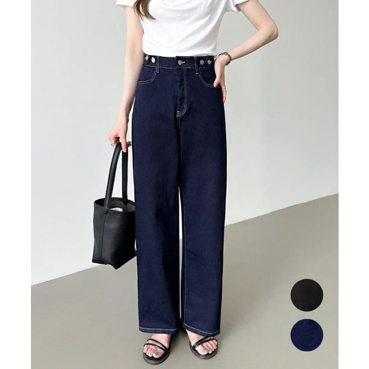 レディースデニムパンツウエストボタン調節 | Miniministore | 詳細画像1 