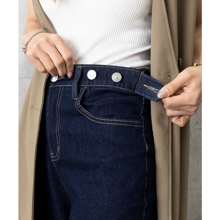 レディースデニムパンツウエストボタン調節 | Miniministore | 詳細画像16 