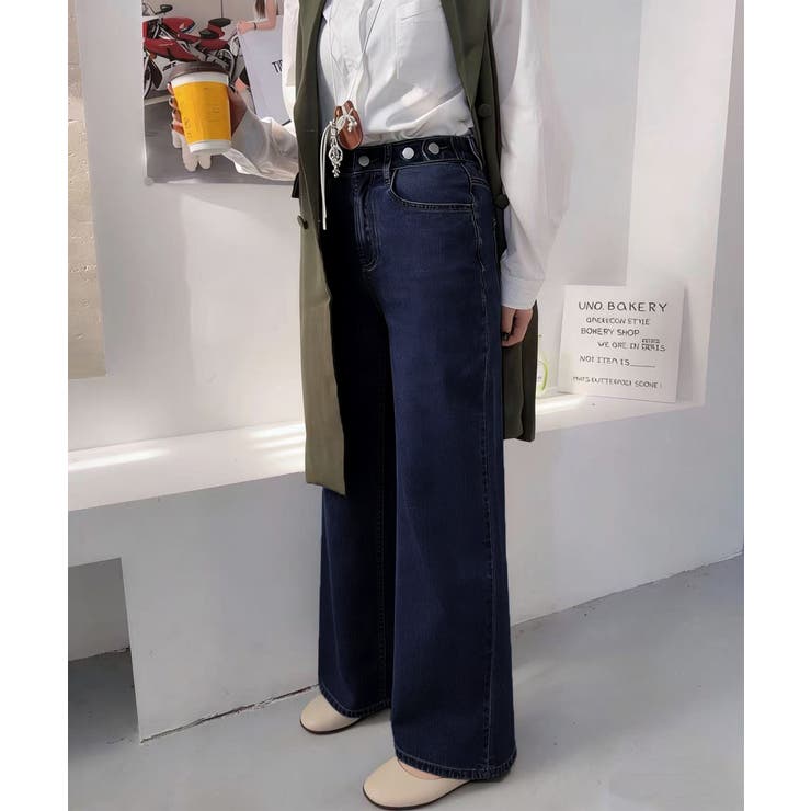 レディースデニムパンツウエストボタン調節 | Miniministore | 詳細画像5 