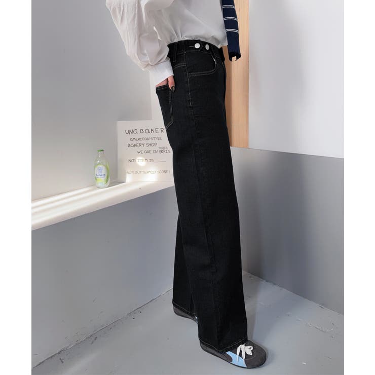 レディースデニムパンツウエストボタン調節 | Miniministore | 詳細画像9 