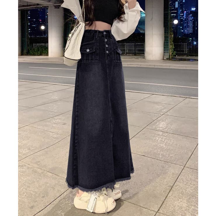 レトロデニムスカート ハイウエスト 韓国 | Miniministore | 詳細画像9 