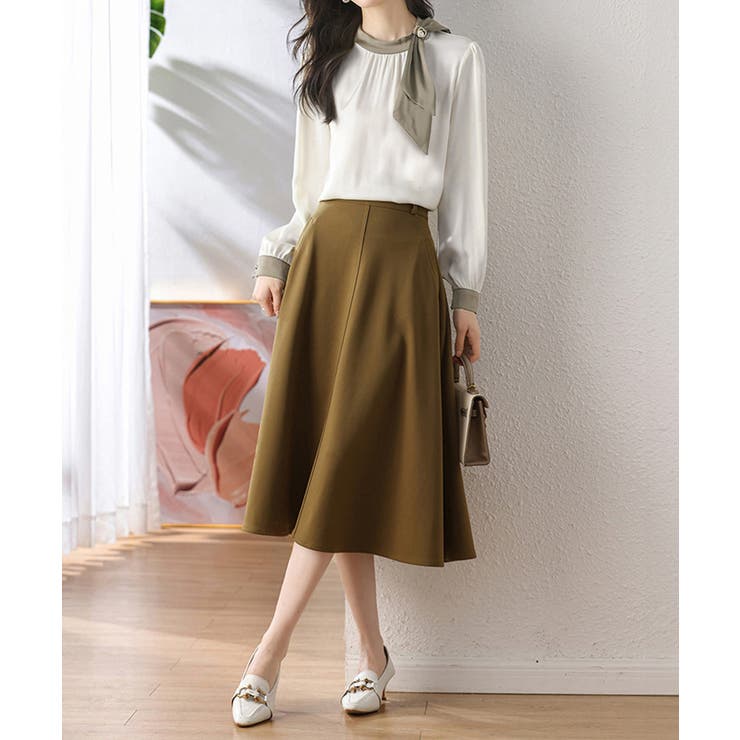 ボウタイサテンブラウス バイカラーシャツ | Miniministore | 詳細画像11 