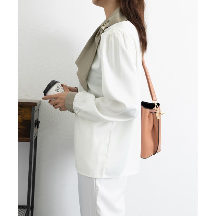 ボウタイサテンブラウス バイカラーシャツ | Miniministore | 詳細画像20 