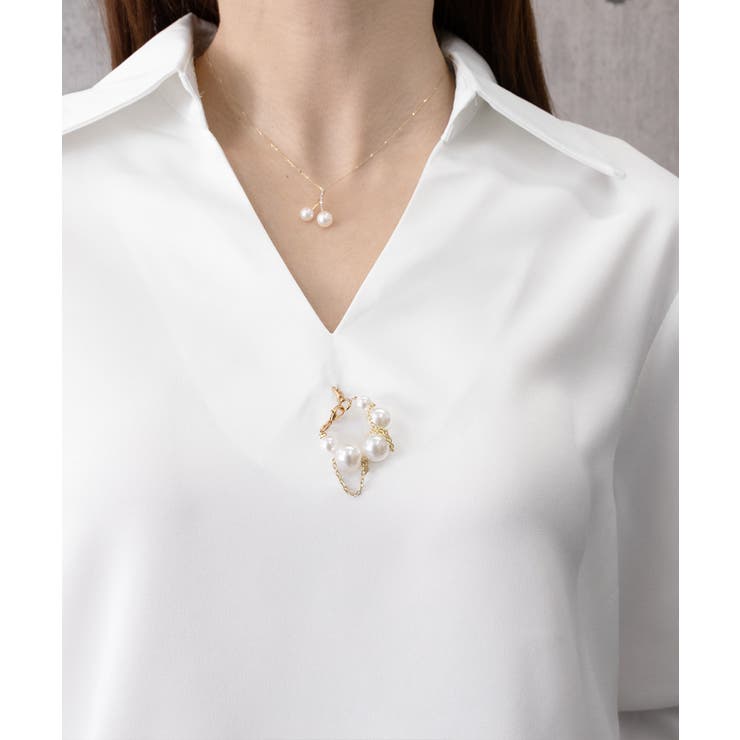 パール付きスカーフタイシャツブラウス上品 | Miniministore | 詳細画像21 