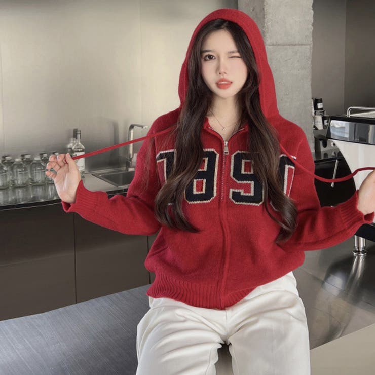 フード付き ニットカーディガン 秋冬服 | Miniministore | 詳細画像11 