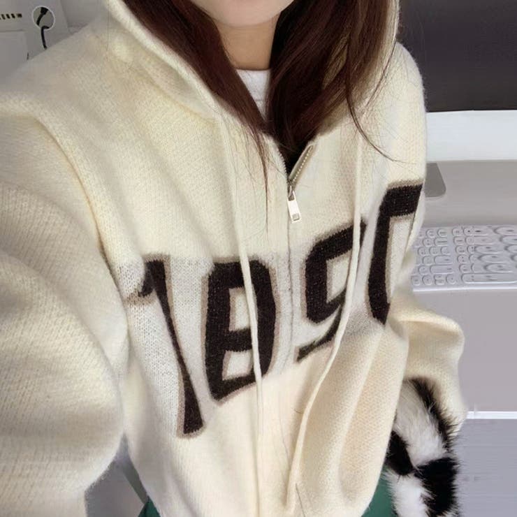 フード付き ニットカーディガン 秋冬服 | Miniministore | 詳細画像13 