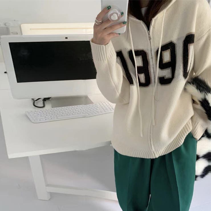 フード付き ニットカーディガン 秋冬服 | Miniministore | 詳細画像14 