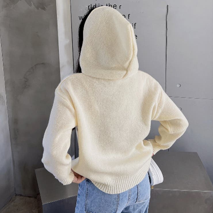 フード付き ニットカーディガン 秋冬服 | Miniministore | 詳細画像7 