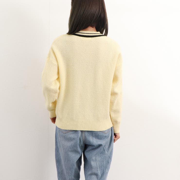 ライン入りケーブルニットトップス 韓国風 | Miniministore | 詳細画像16 