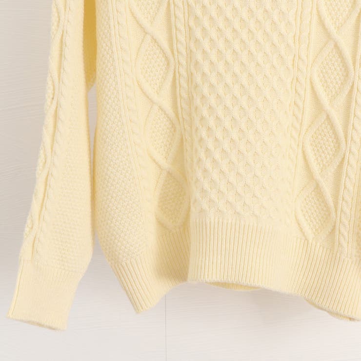 ライン入りケーブルニットトップス 韓国風 | Miniministore | 詳細画像17 