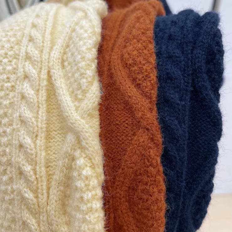 ライン入りケーブルニットトップス 韓国風 | Miniministore | 詳細画像4 