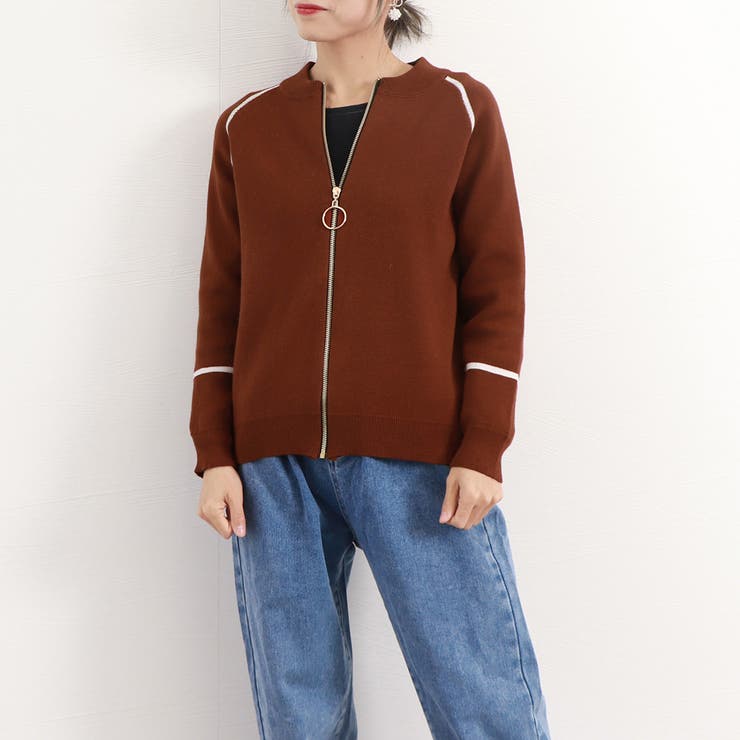 ジップアップニットジャケット  レディース[品番：II000009748]｜Miniministore（ミニミニストア）のレディースファッション通販｜SHOPLIST（ショップリスト）