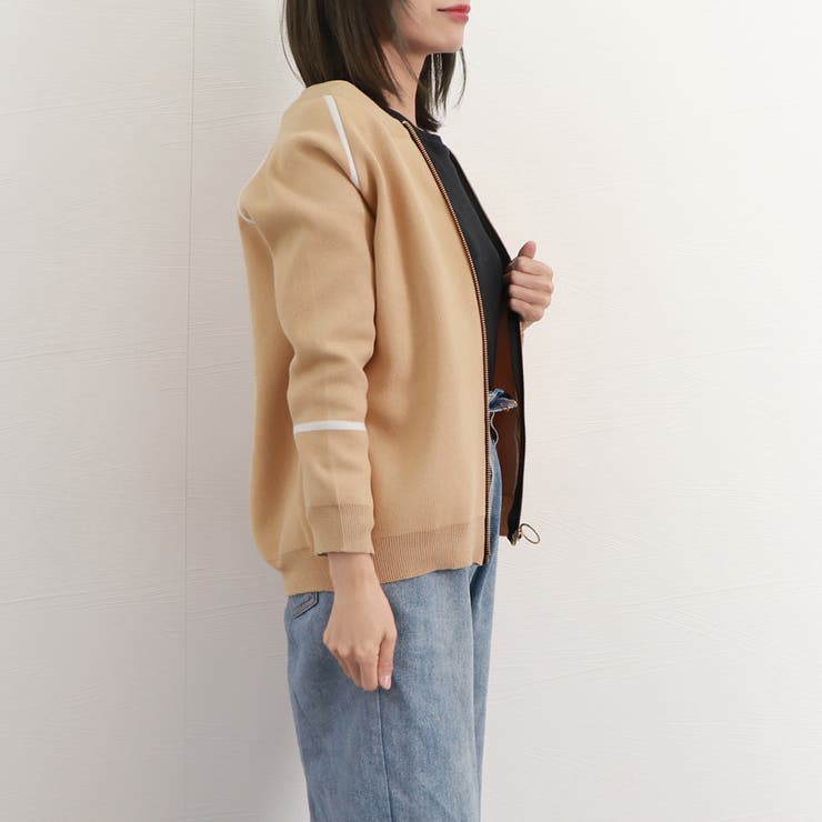 ジップアップニットジャケット レディース[品番：II000009748]｜Miniministore（ミニミニストア）のレディース ファッション通販｜SHOPLIST（ショップリスト）