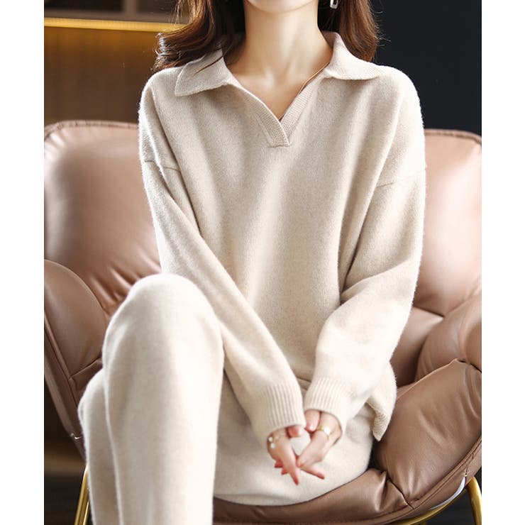 ミニミニストア miniministore セットアップニット レディース 秋冬韓国 （アイボリー） ミニミニストア miniministore セットアップニット レディース