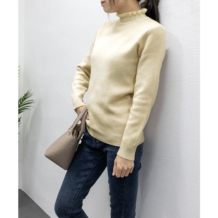 裏起毛 メロウニットトップス ハイネック | Miniministore | 詳細画像12 