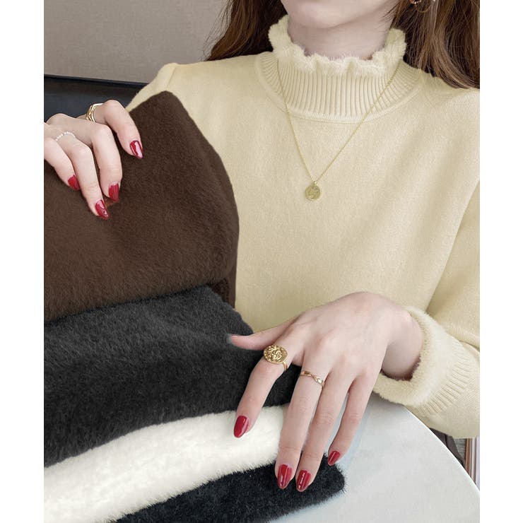 裏起毛 メロウニットトップス ハイネック | Miniministore | 詳細画像5 